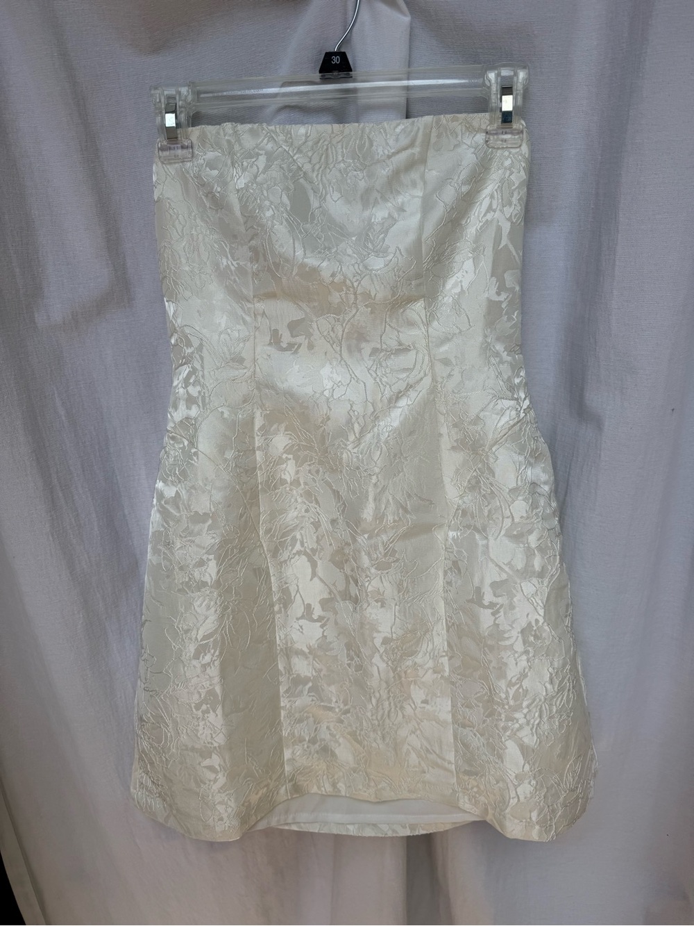 Princess Polly Ivory Strapless Jacquard Mini Dress